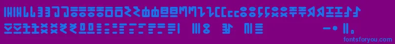 GENР RICA PRIMITIVA 01 Font – Blue Fonts on Purple Background